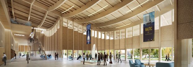 Le bâtiment doit se déployer sur 11 500 m² de surface avec à l’intérieur, un hall d’exposition, un restaurant, un auditorium, une salle plénière et 20 salles de commissions./Agence BIG