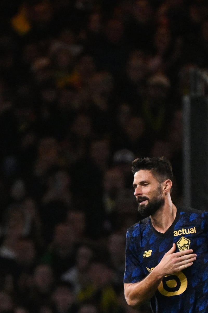 Le Lillois Olivier Giroud lors de la victoire nordiste à Nantes (2-0), le 19 octobre 2025 à La Beaujoire