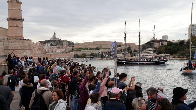 L’arrivée du navire école le "Bel Espoir", ce samedi, dans la darse du Mucem a rassemblé de nombreux admirateurs.