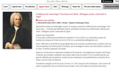 TOULON : Conférence de musicologie "Une heure avec Bach : Dialogues sacrés, violoncelle et orgue"