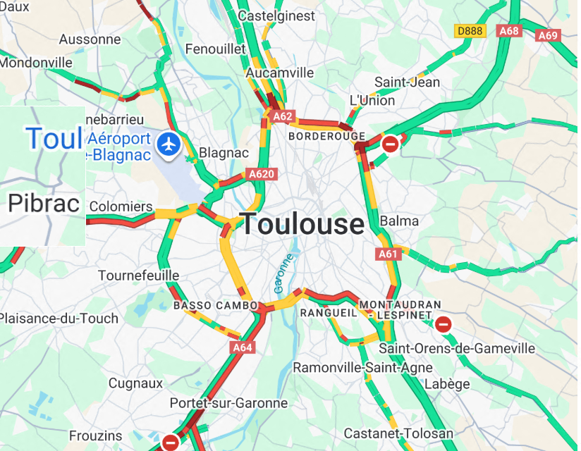 Les bouchons sont nombreux à Toulouse ce mardi 7 octobre 2025 à Toulouse.