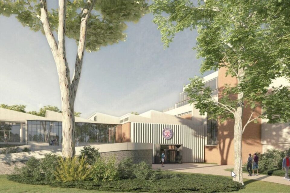 L’entrée nord du futur centre de la performance du Toulouse FC, celle qui sera située face aux terrains d’entraînements du TéFéCé.