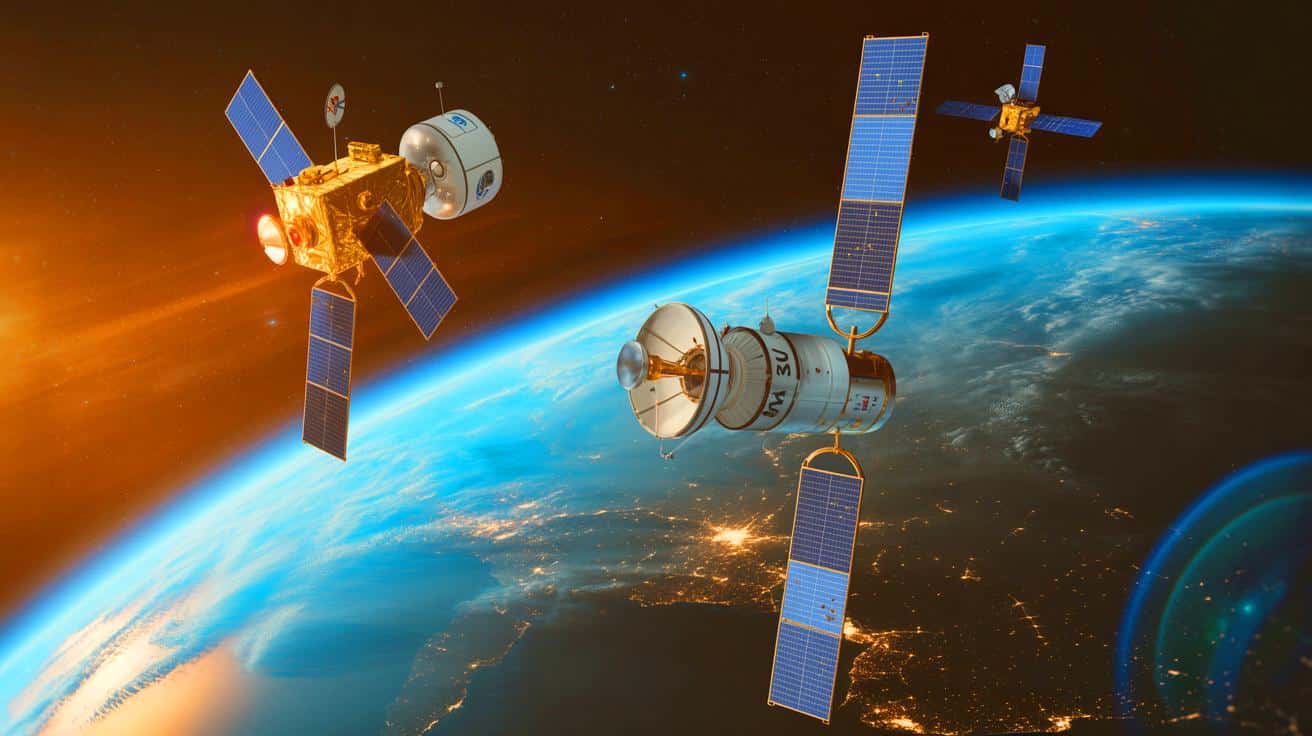 Illustration de la communication inédite entre la Chine et la NASA pour éviter une collision spatiale.