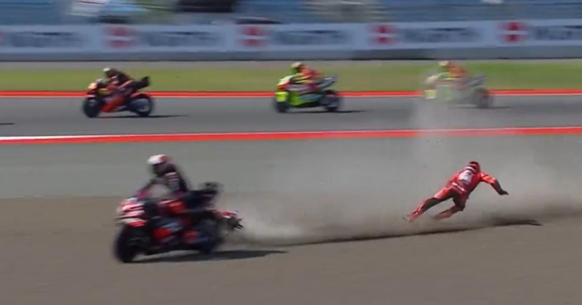 en vidéo, l’énorme chute de Marquez victime d’une fracture de l’épaule, Aldeguer s’impose en Indonésie
