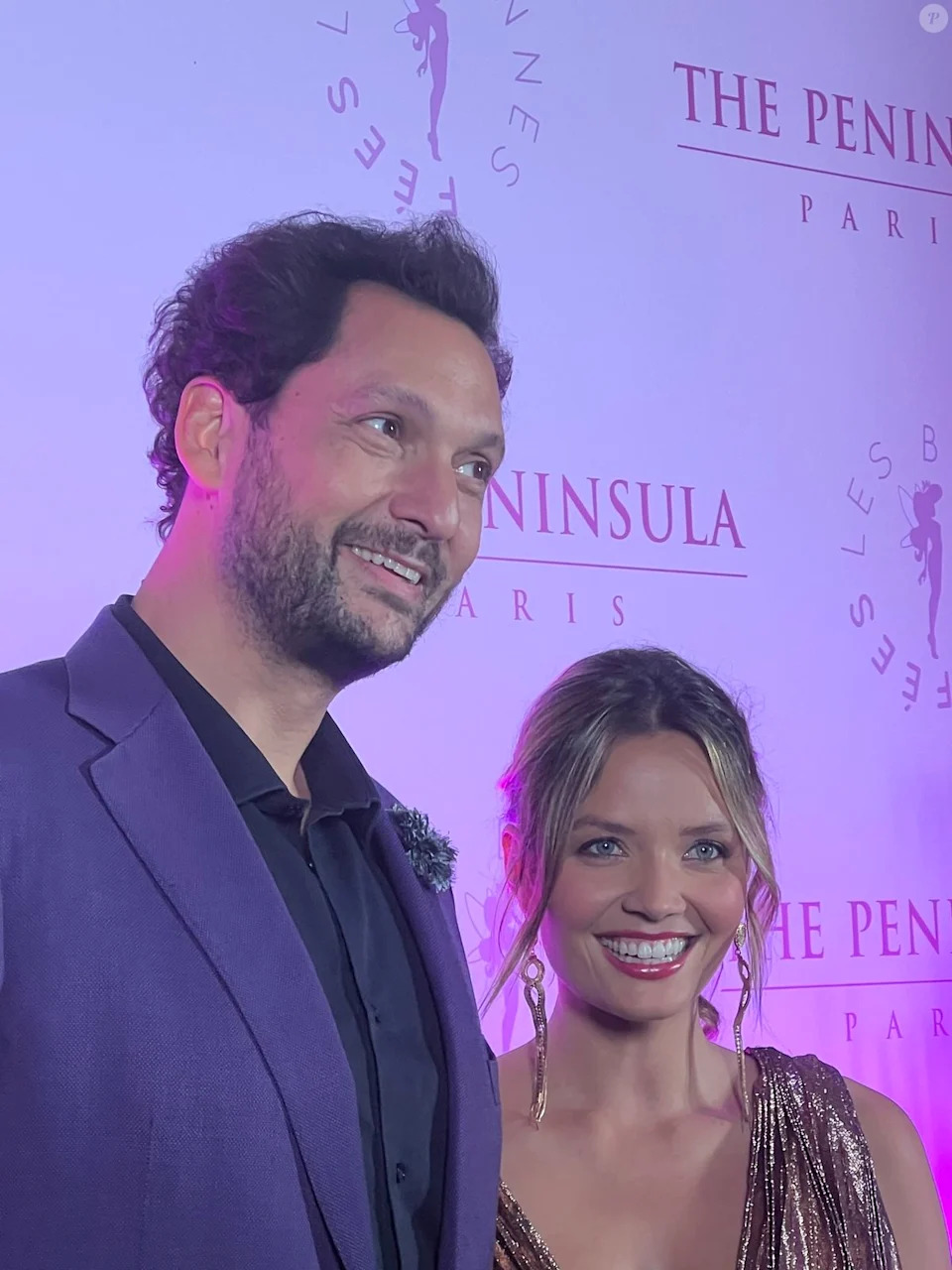Eric Antoine et son épouse Gennifer, ancienne Miss France, à l'occasion de la soirée Octobre Rose. DR : Tiffany IACOMACCI