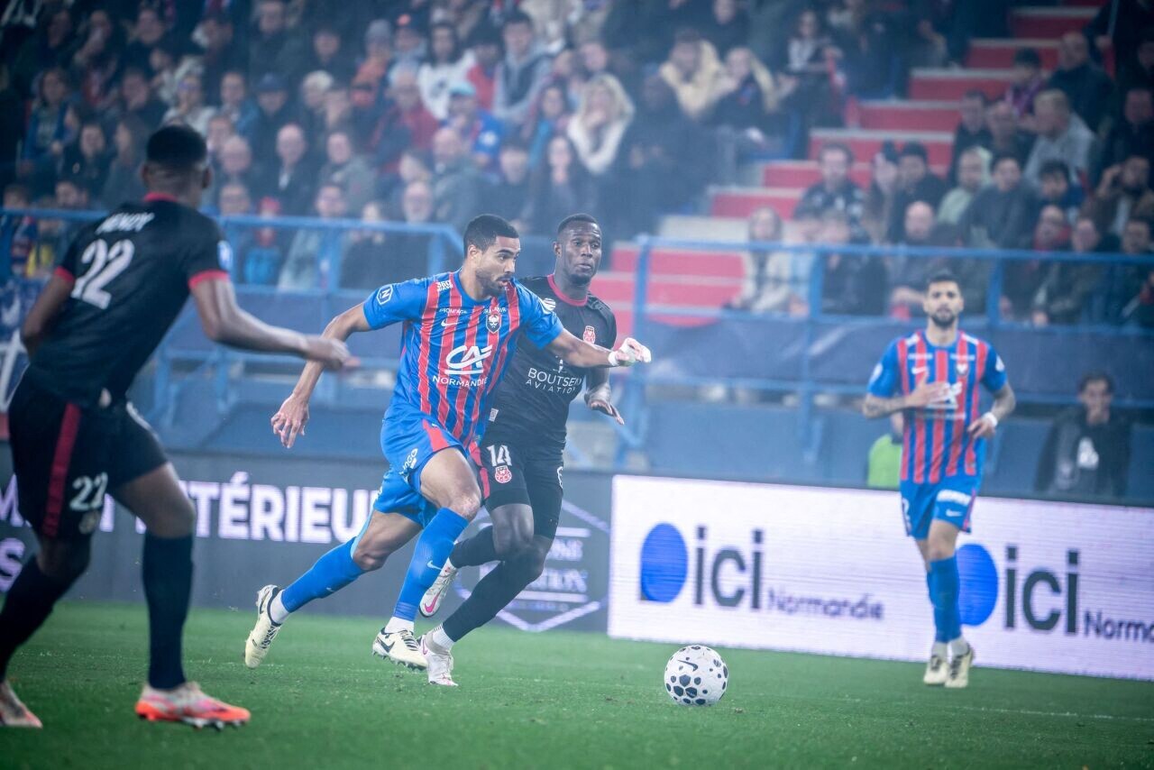 National. À onze contre dix en deuxième mi-temps, Caen prend un point face à Rouen