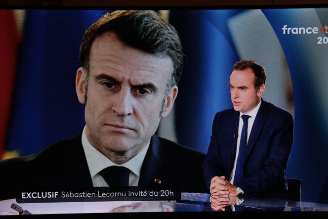 Le premier ministre démissionaire, Sébastien Lecornu, en direct sur le plateau de France 2, le 8 octobre 2025.