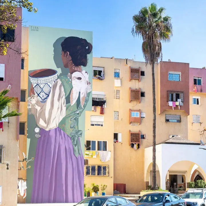 Fresque à Rabat / Création : Tima - Photo : Lionel Belluteau