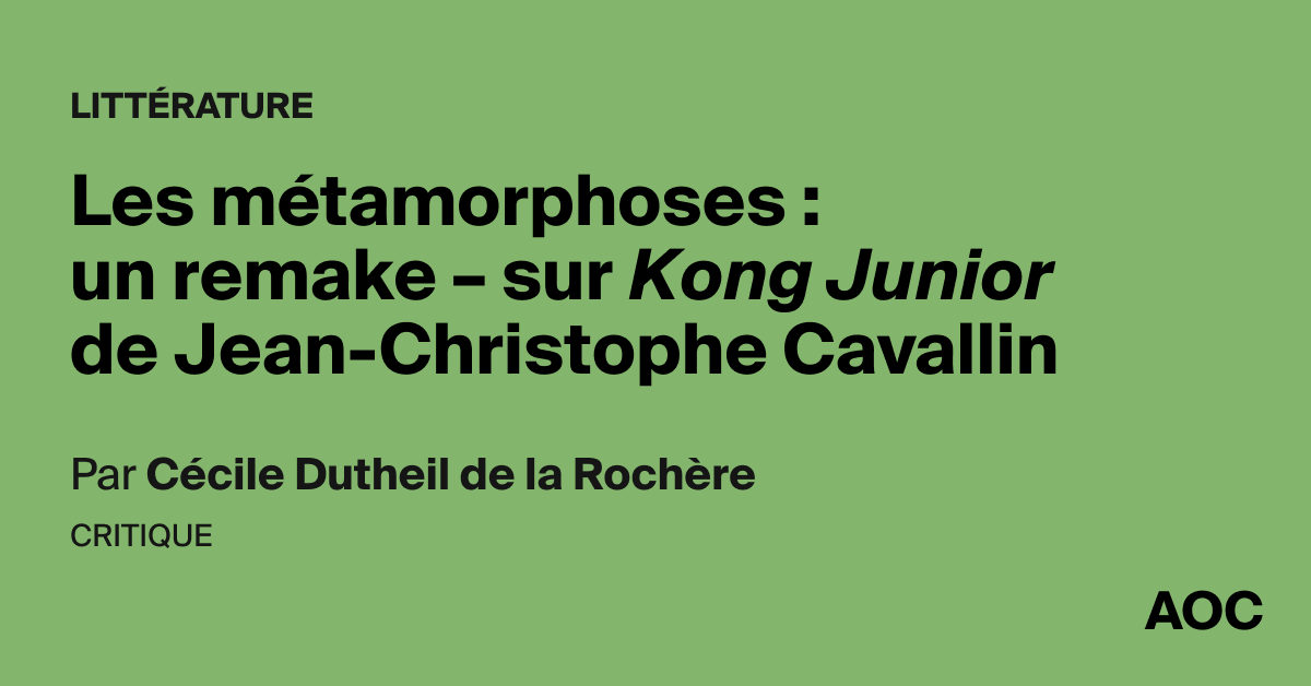 Les métamorphoses : un remake – sur Kong Junior de Jean-Christophe Cavallin