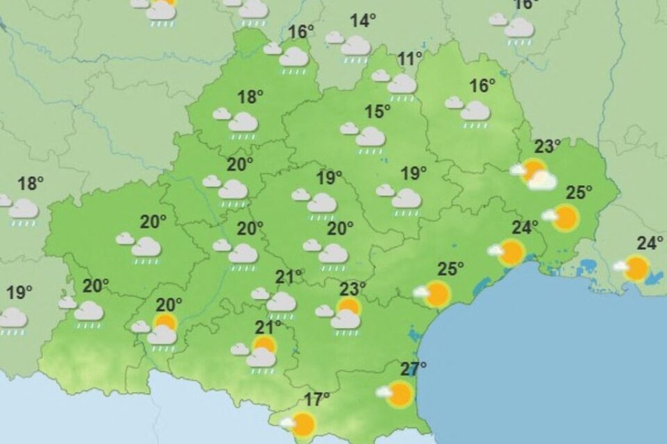 Les prévisions de Météo France en Occitanie pour samedi après-midi.