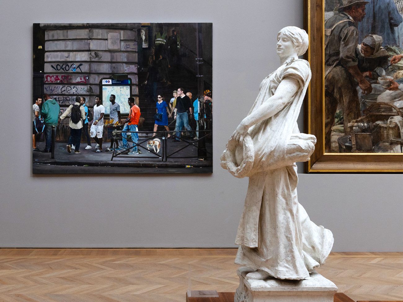 Vue de l’œuvre « Rive droite » de Bilal Hamdad parmi la collection permanente du Petit Palais, à l’occasion de l’exposition « Paname »