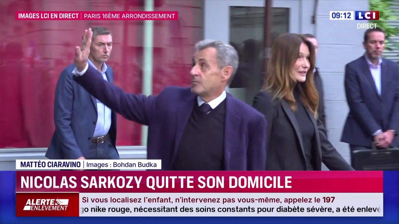 Nicolas Sarkozy sort de son domicile et se rend à la prison de la Santé