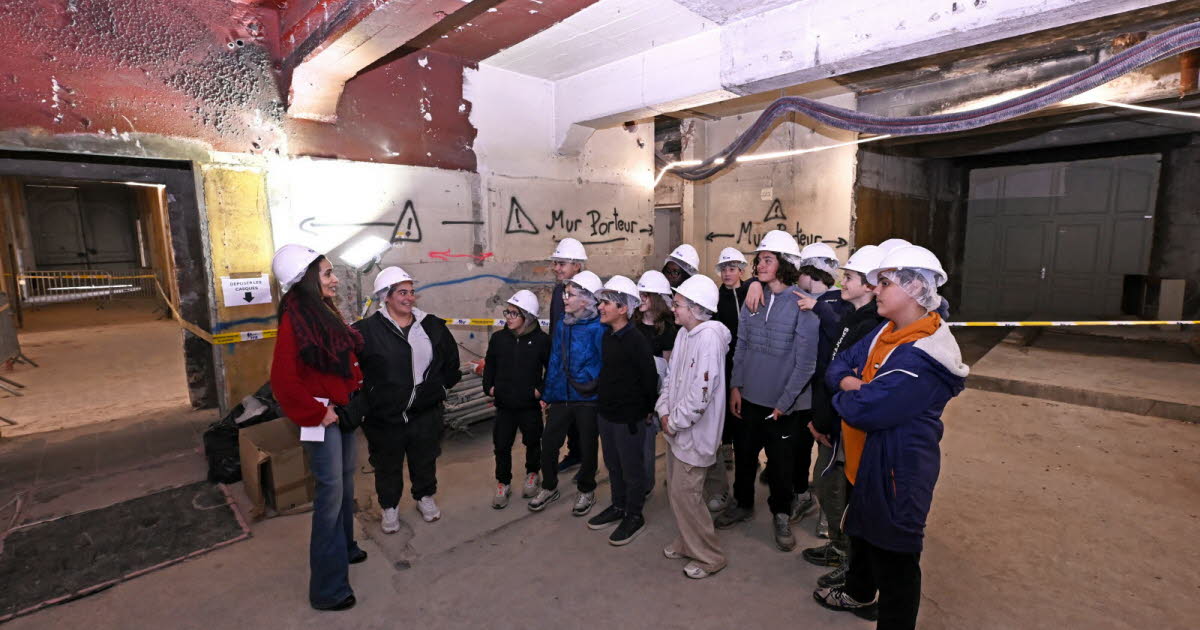 Photos . Découverte des métiers du bâtiment grâce au chantier du Grand hôtel de la Reine