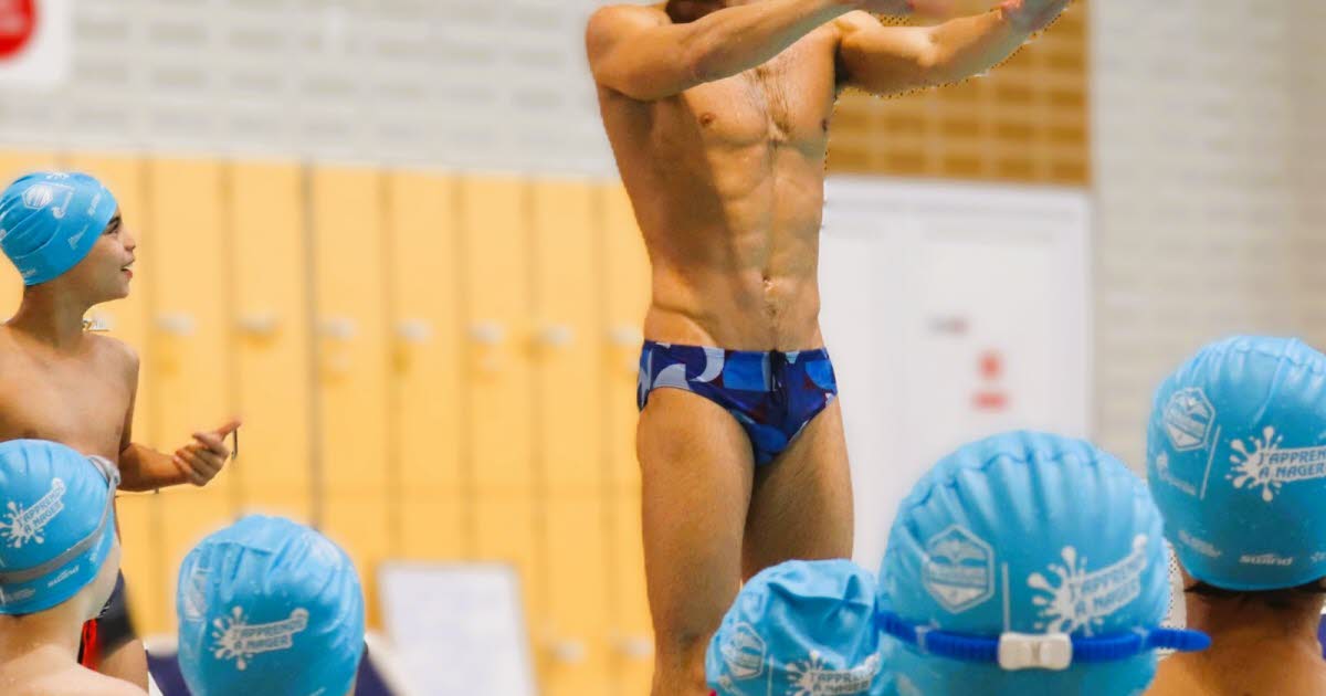 Loire. Ces jeunes Stéphanois ont appris à nager avec le champion lyonnais Nikita Baez