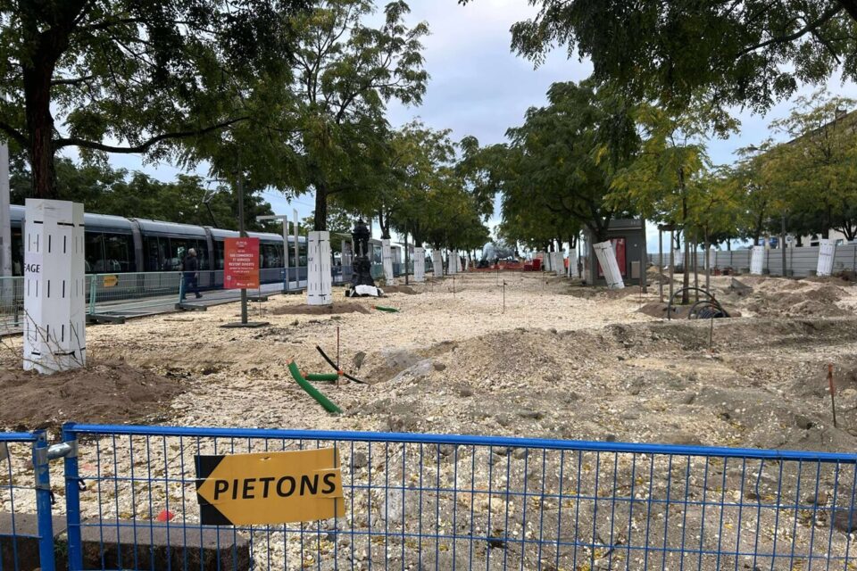 La place Stalingrad est actuellement en travaux dans le cadre du projet Bordeaux grandeur nature.