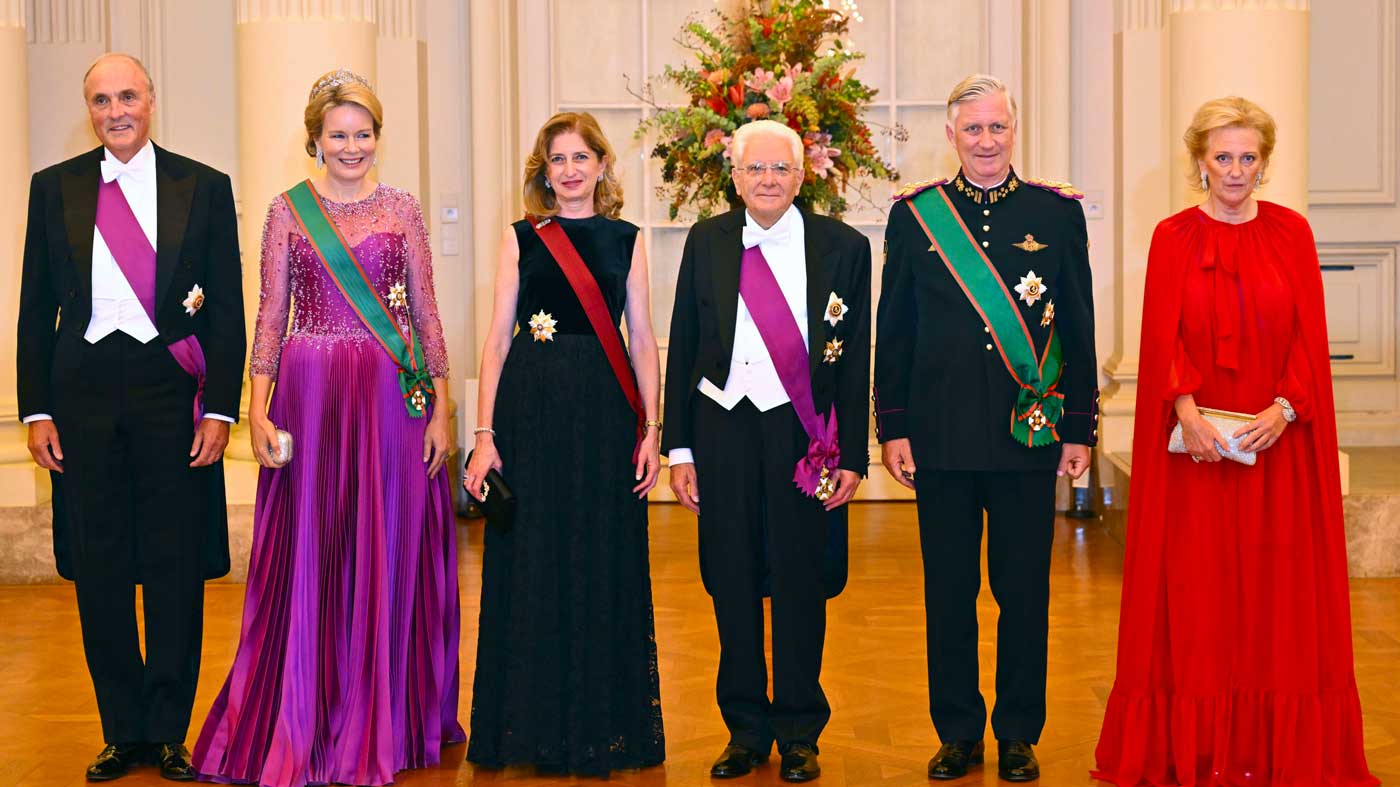 La princesse Astrid et le prince Lorenz honorent leurs origines italiennes au banquet d'État en l'honneur du président Mattarella