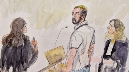 Sébastien A., au procès de Cédric Jubillar, face à la cour d'assises du Tarn, le 2 octobre 2025. (ELISABETH DE POURQUERY / FRANCE TELEVISIONS)