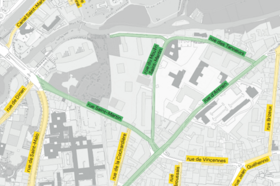 En vert, les nouvelles rues payantes.