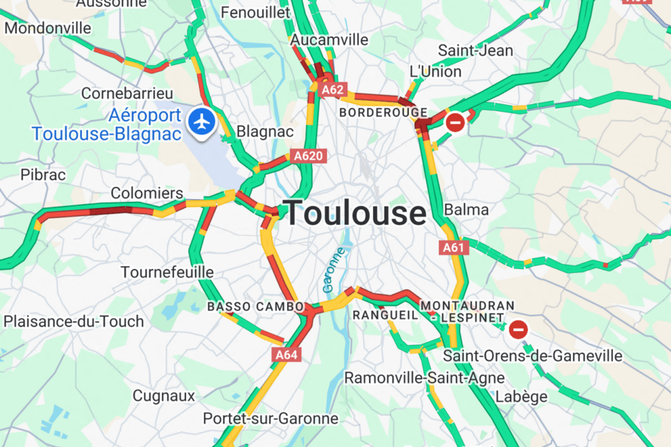 Les conditions de trafic à Toulouse ce matin du mardi 21 octobre 2025.