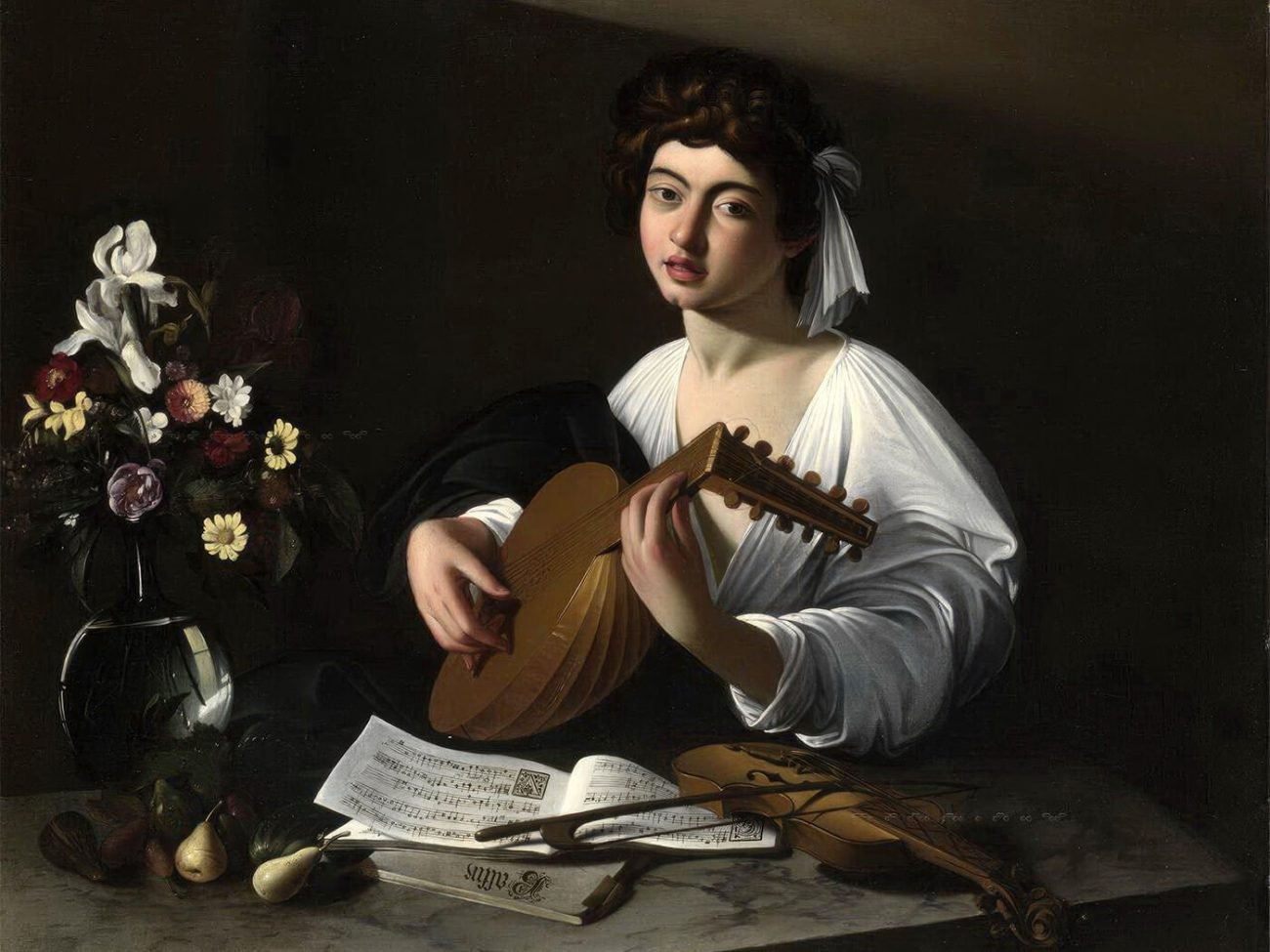 Attribué à Caravage, Le Joueur de luth