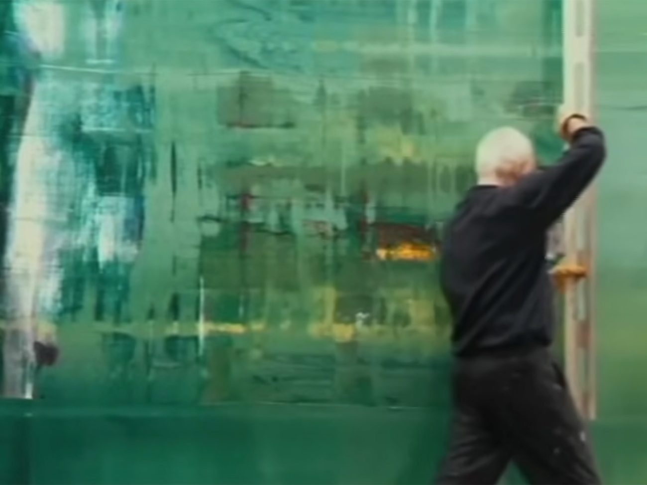 dans l'atelier de Gerhard Richter, exposé à la fondation Vuitton