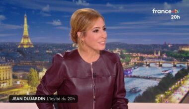 Léa Salamé intimidée ? Ce petit détail flagrant face à Jean Dujardin en plein JT