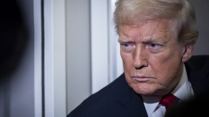 Le président Donald Trump s'adresse aux médias, le 25 novembre 2025. (PETE MAROVICH / GETTY IMAGES NORTH AMERICA / AFP)