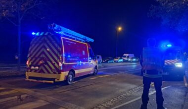 une voiture percute un piéton rue de Châteaugiron, les pompiers sur place