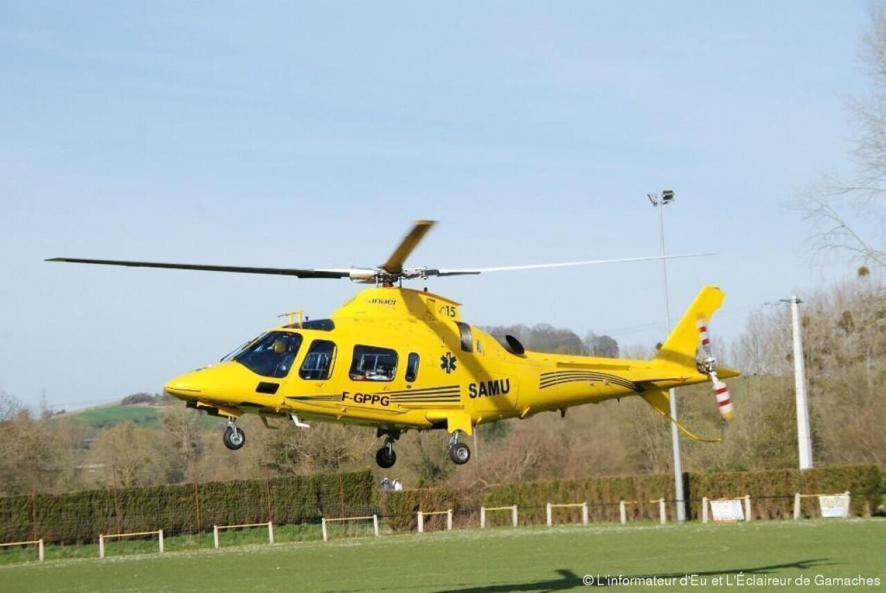 une jeune femme héliportée en urgence absolue à Rouen