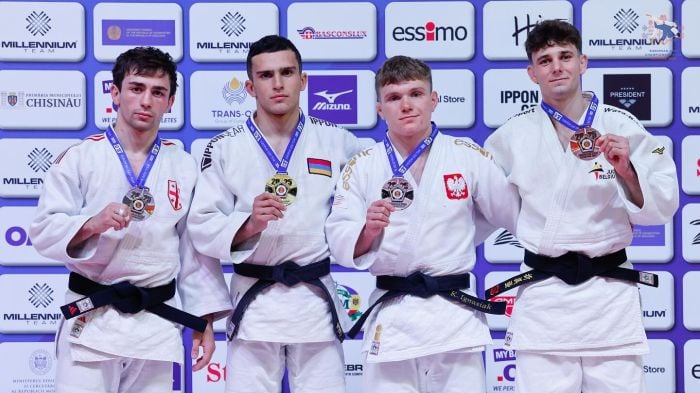 Vahé Aghasyan (Arménie), champion d'Europe de judo des 60 kg des moins de 23 ans à Chisinau (Moldavie)