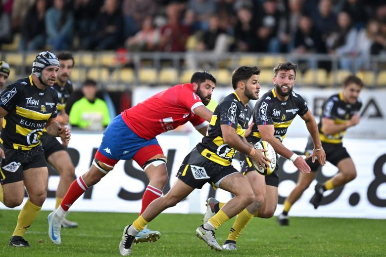 Siméon Soenen, arrière d’Albi, titulaire en tant que dernier rempart du XV de Belgique.