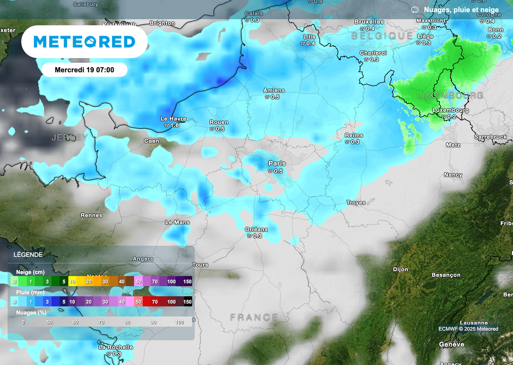 Perturbation pluvieuse prévue en milieu de semaine prochaine.