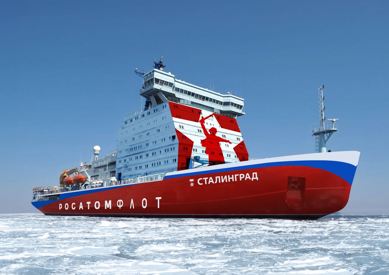 Russie : pose de la quille du Stalingrad, septième et dernier brise-glace nucléaire du projet 22220