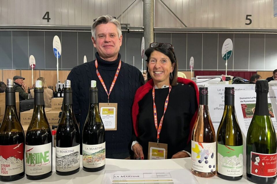 Pour Bruno et Ilse, belges d'origine et reconvertis comme vignerons dans l'Aude, ce salon de Lille (Nord) est une première !