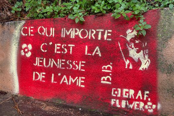 Deux graffs planent au-dessus des flots tropéziens. Il y en a également un à Fréjus, dans l’Oise et la Somme. Photos L.A.