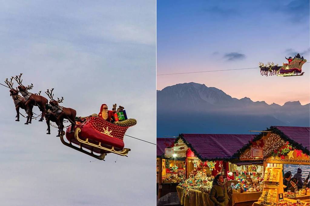 Père Noël volant Montreux
