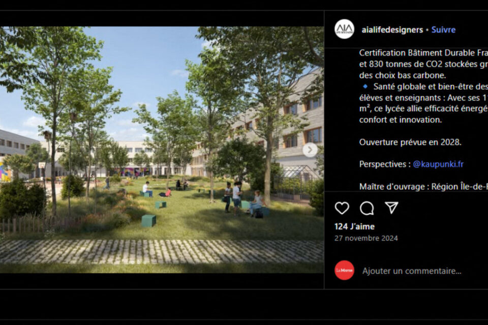 Dans un tweet, le cabinet d'architecte annonce une date de livraison pour 2028.