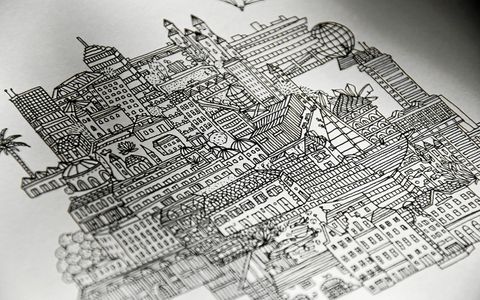 Chaque dessin d’architecture de Marion Lagarde est réalisé avec énormément de détails.