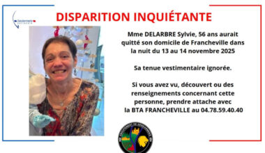 Une quinquagénaire portée disparue à Francheville, près de Lyon