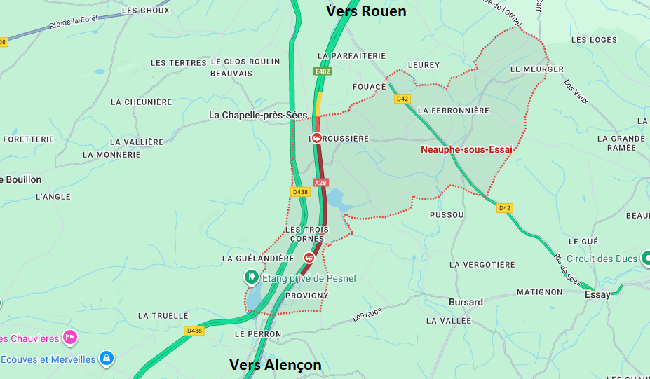 Accident sur l’A28 : un poids lourd et deux voitures impliqués, la circulation coupée vers Rouen