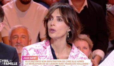 "Parano", Julie Gayet révèle le nom de son nouvel amoureux à Géraldine Maillet, la chroniqueuse de Cyril Hanouna livre tous les détails