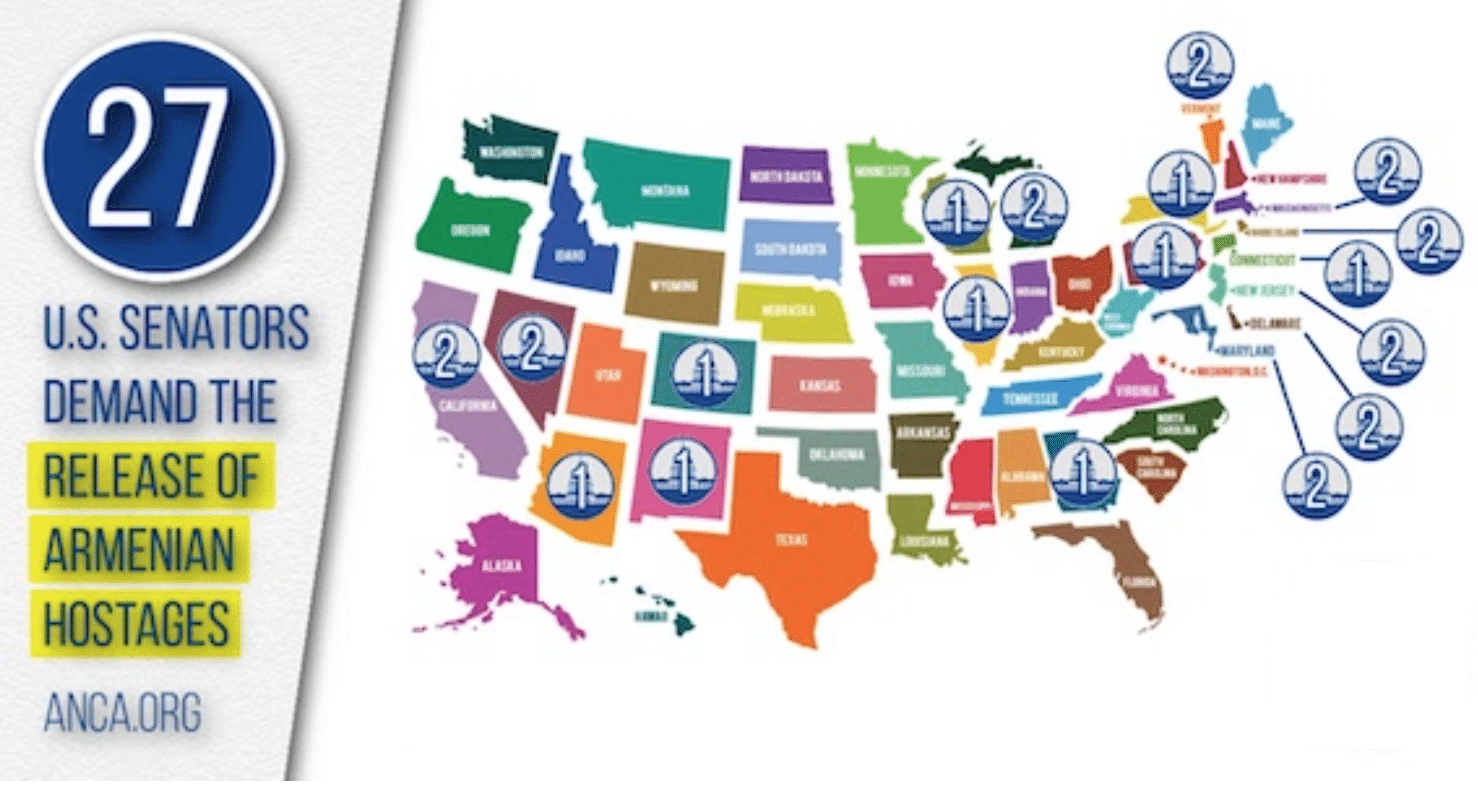 USA : 27 principaux démocrates du Sénat exigent la libération des otages arméniens