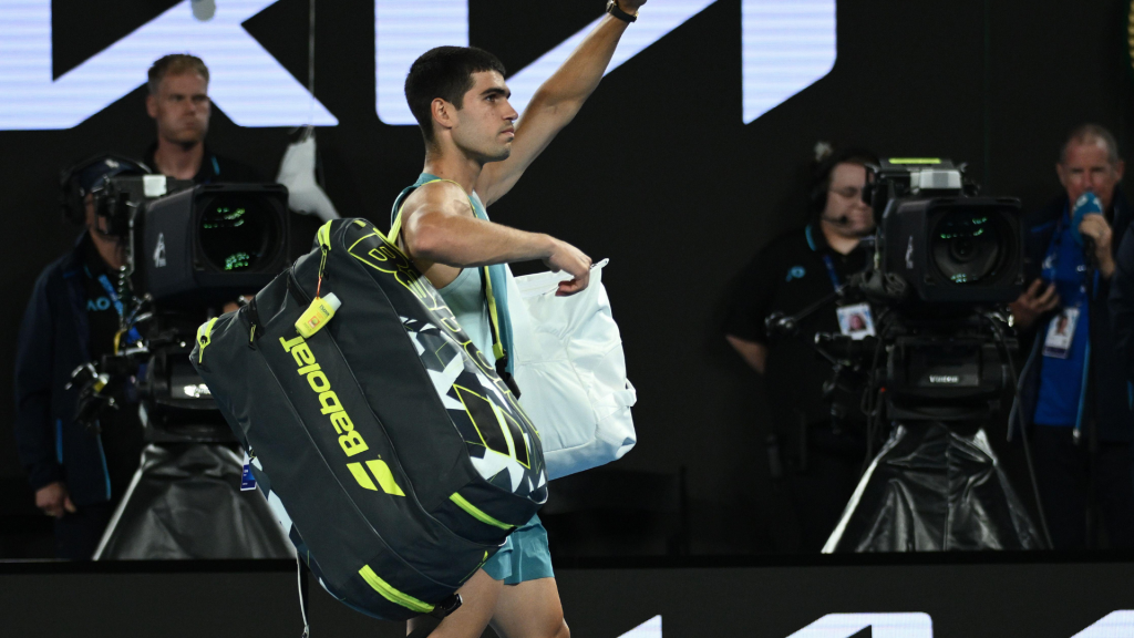 Carlos Alcaraz souhaite réaliser le "Grand Chelem" et a pour but de remporter l'Open d'Australie en 2026. ( Credit: Australian Associated Press/Alamy Live News)