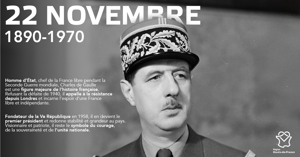 Le 22 novembre 1890, à Lille, naissait Charles de Gaulle