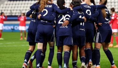 Les joueuses du PFC célèbrent l'un de leur deux buts face à Benfica, le 19 novembre 2025 à Paris