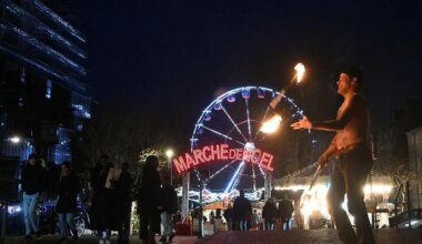 Derniers préparatifs pour le marché de Noël du mail Mitterrand à Rennes, qui ouvre dès cette