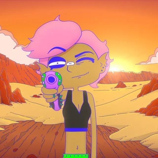 photo lesbian space princess, comédie de science-fiction d’animation pour adultes, signée emma hough hobbs, et leela varghese.  ©  we made a thing studios