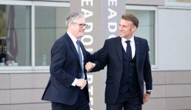Keir Starmer et Emmanuel Macron, le 10 juillet 2025. Photo JEANNE ACCORSINI/SIPA