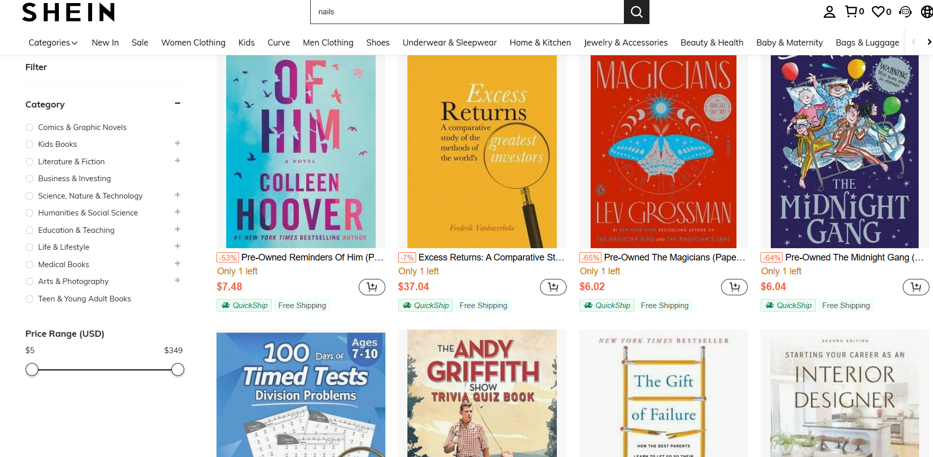 Le géant chinois Shein déploie une vaste offre de livres d'occasion aux Etats-Unis