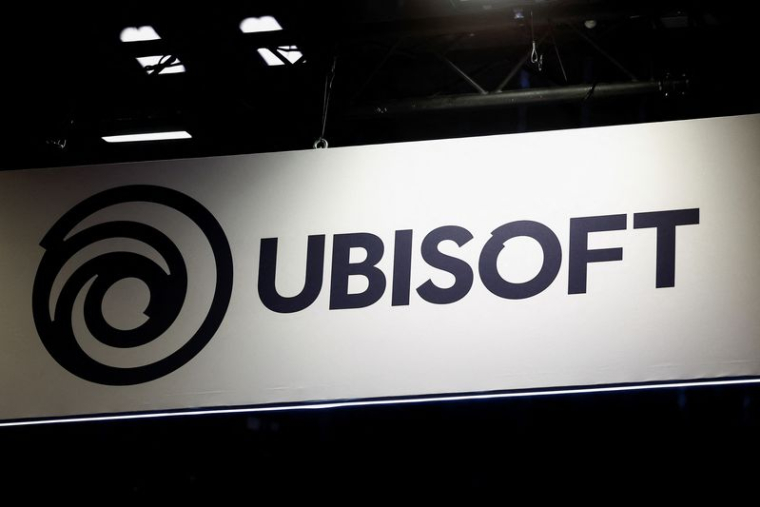 Le logo d'UbiSoft Entertainment est visible à la Paris Games Week à Paris